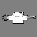 Key Clip W/ Key Ring & Fish (Outline) Key Tag